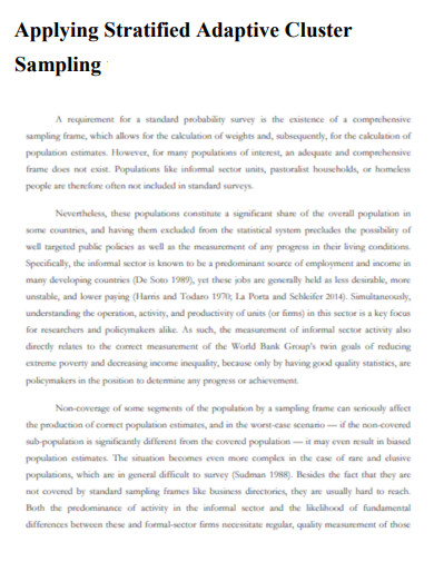 Applying Stratified Adaptive Cluster Sampling using CAPI