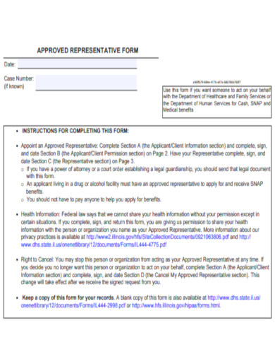 Approved Representative Form