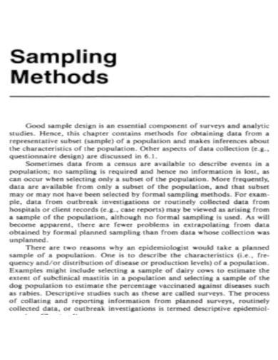 Basic Principle of Sampling Methods 