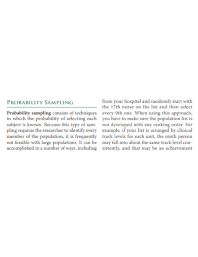 Basic Probability Sampling 