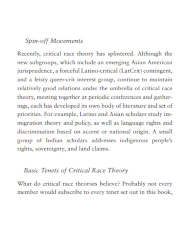 Basic Tenets of Critical Race Theory