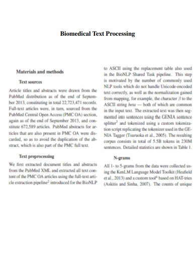 Biomedical Text Processing