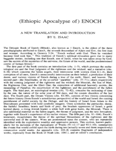 Book of Enoch Ethiopie Apocalypse