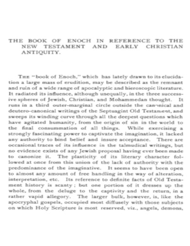 Book of Enoch Reference to the New Testament
