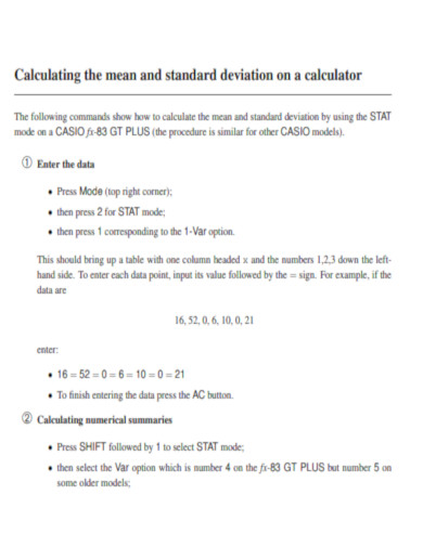 Calculating Standard Deviation on a Calculator