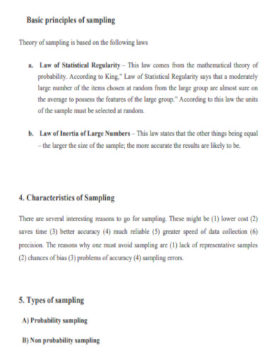 Classification Sampling Methods