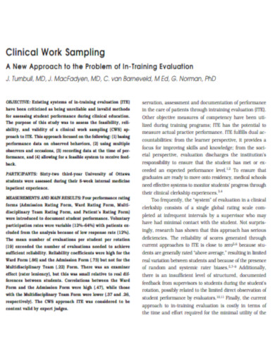 Clinical Work Sampling