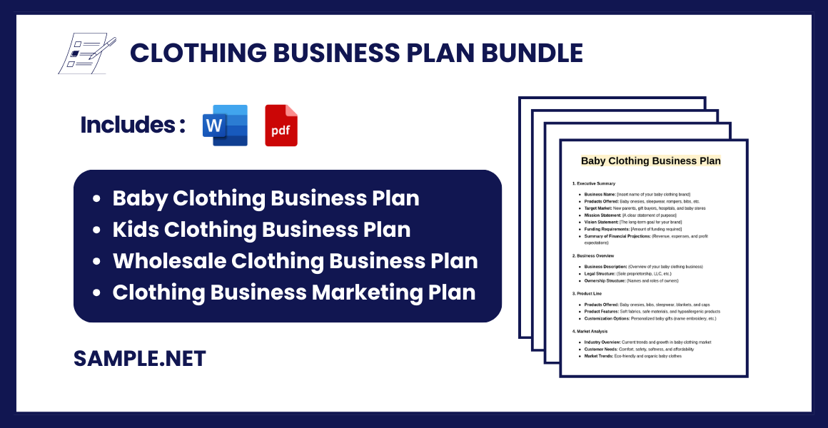 clothing business plan bundle