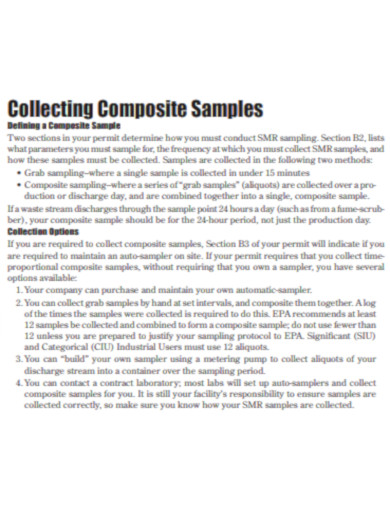 Collecting Composite Samples