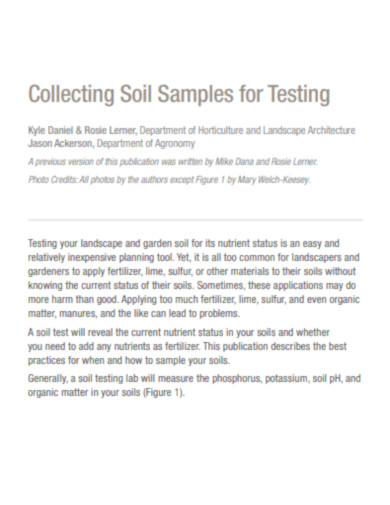 Collecting Soil Samples for Testing