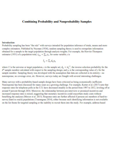 Combining Probability and Nonprobability Samples