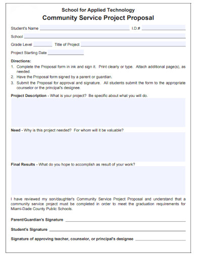 Community Service Project Proposal Form
