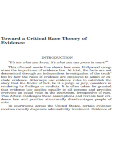 Critical Race Theory of Evidence