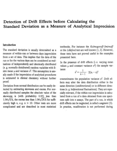 Detection of Drift Effects before Calculating the Standard Deviation