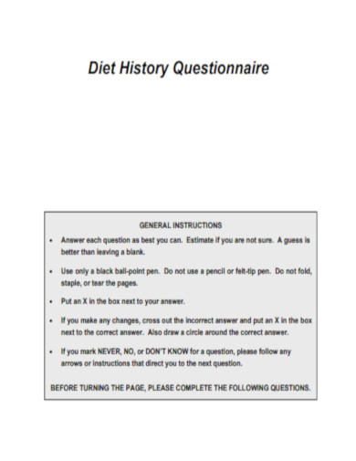 Diet History Questionnaire