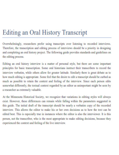 Editing an Oral History Transcript