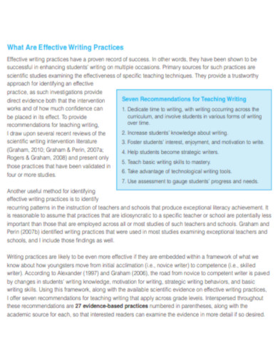 Effective Writing Practices