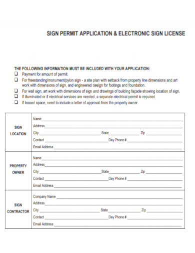 Electronic Sign License