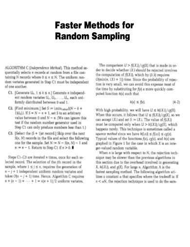 Faster Methods for Random Sampling