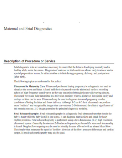 Fetal Diagnostics Chorionic Villus Sampling