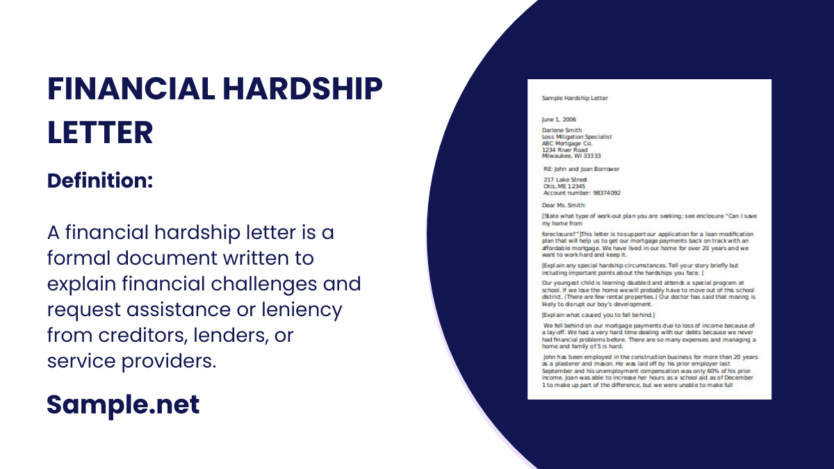 financial hardship letter