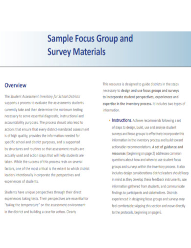 Focus Group and Survey Materials