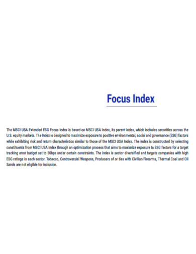 Focus Index
