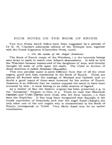 Four Notes of the Book of Enoch