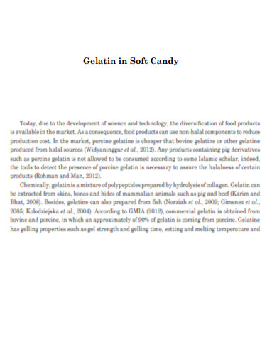 Gelatin in Soft Candy Samples