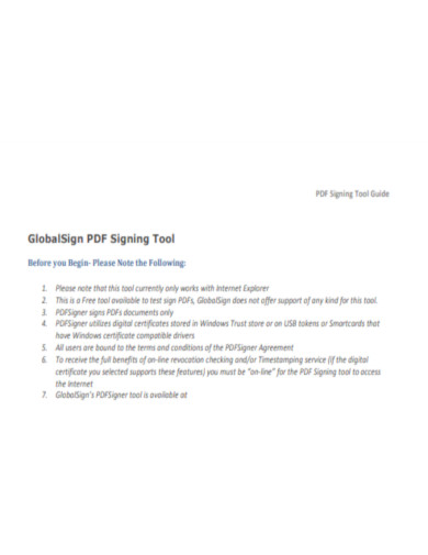GlobalSign PDF Signing Tool