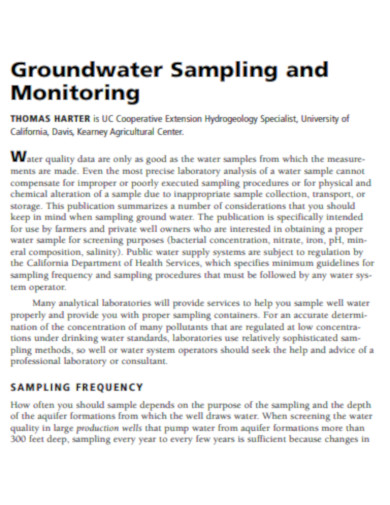 Groundwater Sampling