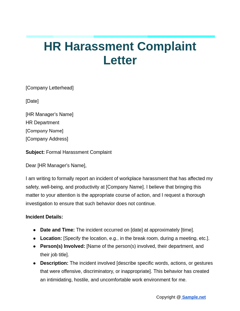 HR Harassment Complaint Letter Google Docs 10 23 2024 10 45 AM