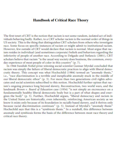 Handbook of Critical Race Theory