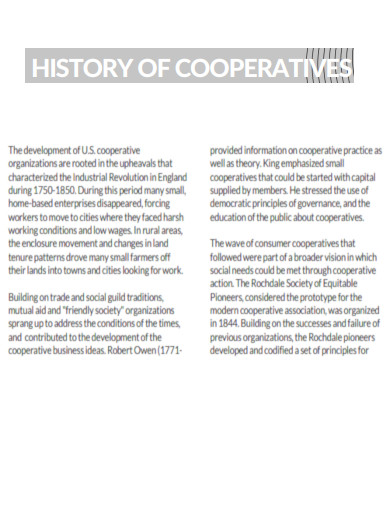 History of Cooperatives