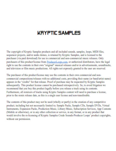 Kryptic Samples