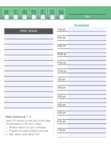 Life Planner Management Schedule