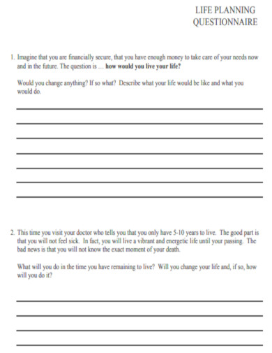 Life Planning Questionnaire