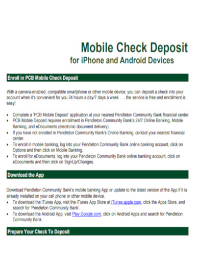 Mobile Check Deposit