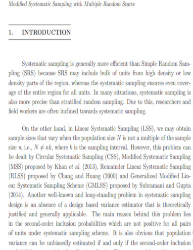 Modified Systematic Sampling