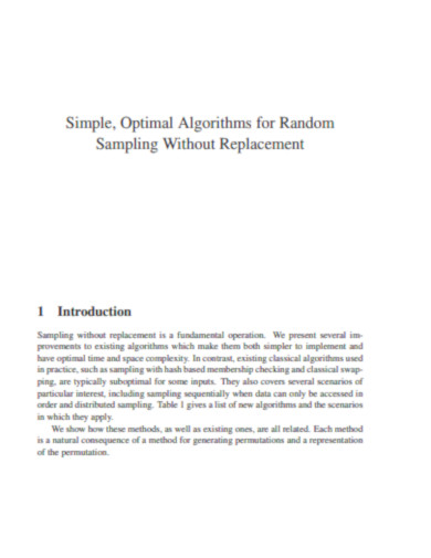 Optimal Algorithms for Random Sampling Without Replacement