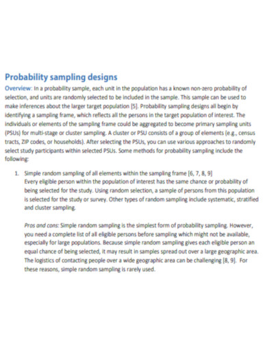 Overview of Probability Sampling
