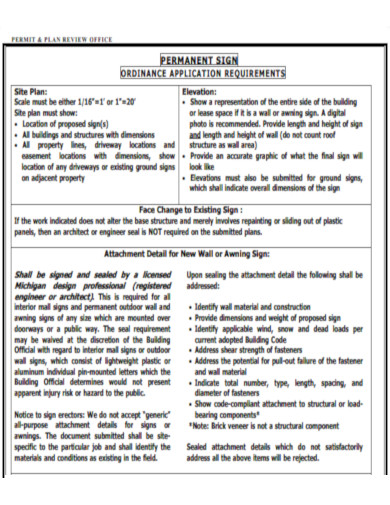 Permanent Sign Ordinances Application Requirements