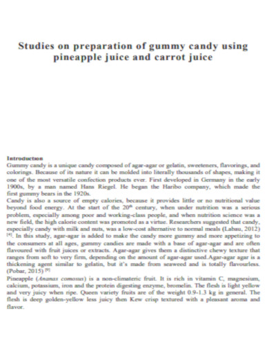Preparation of Gummy Candy Samples