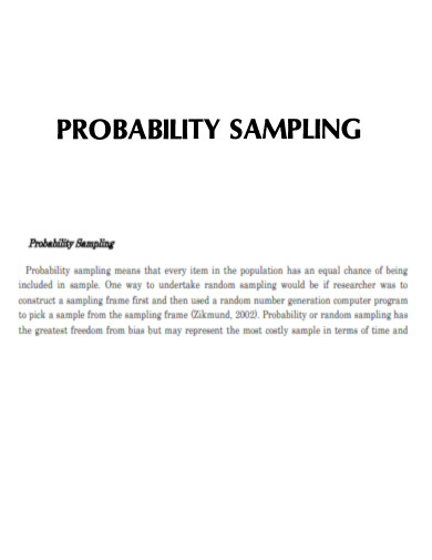 Probability Sampling PDF