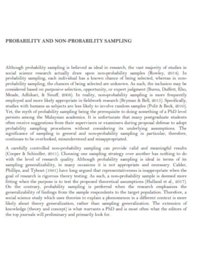 Probability and Non Probability Sampling