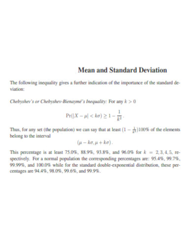 Properties of the Standard Deviation