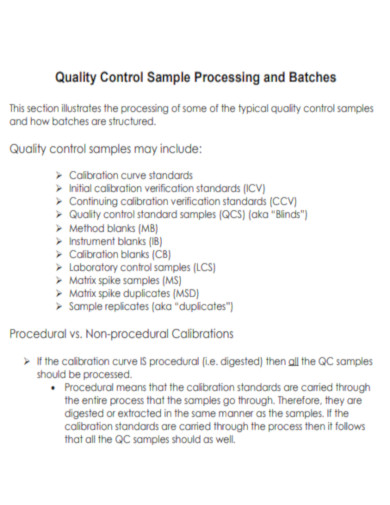 Quality Control Sample Processing and Batches