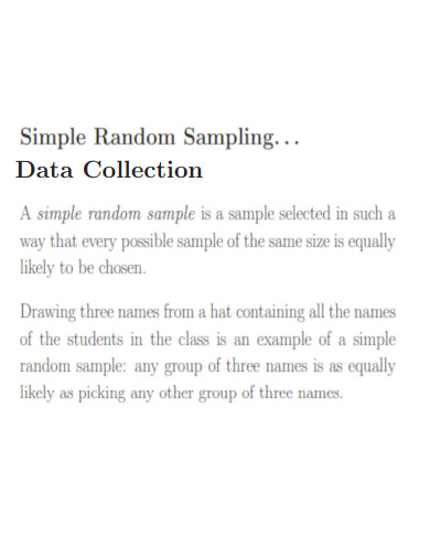Random Sampling Data Collection