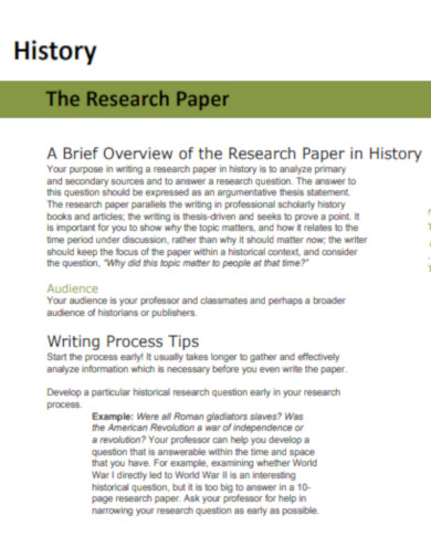 Research Paper History