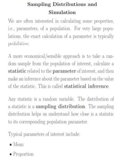 Sampling Distributions and Simulation